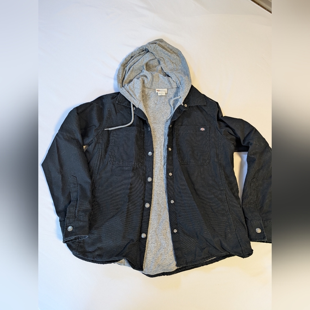 Dickies Black Jacket with Gray Hood